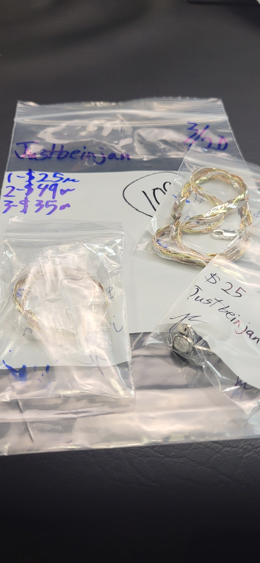RESERVED FOR: Justbeinjan - 3/20/2025 Live Show - 3 Sterling Silver Items