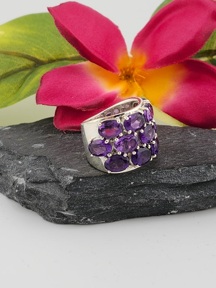 Amethyst Cluster Ring Size 5.5