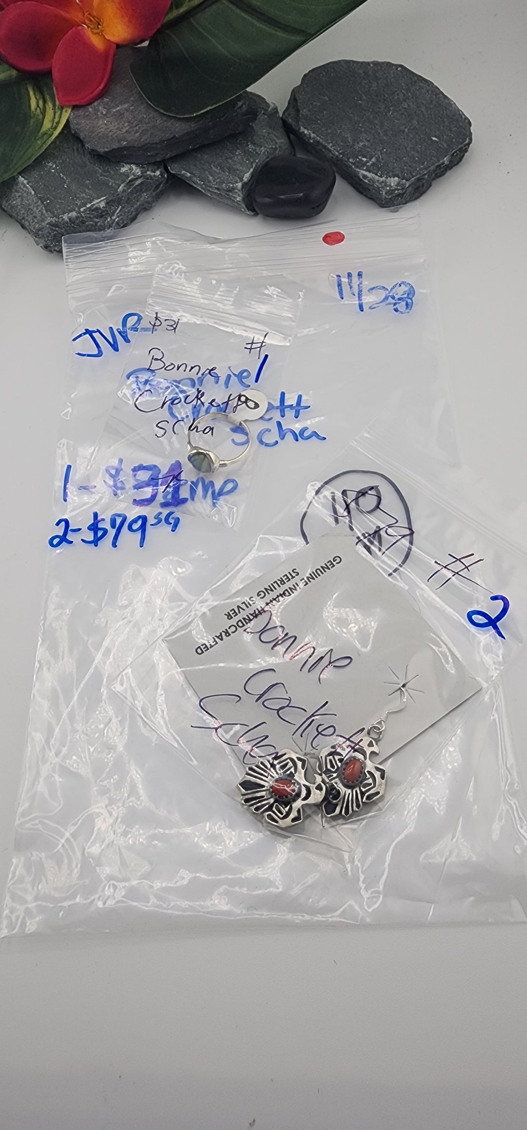 BF PM SHOW 48HR - RESERVED FOR: Bonnie Crockett Scha - 11/28/2025 tiktok Live Show - 2 Sterling Silver Items
