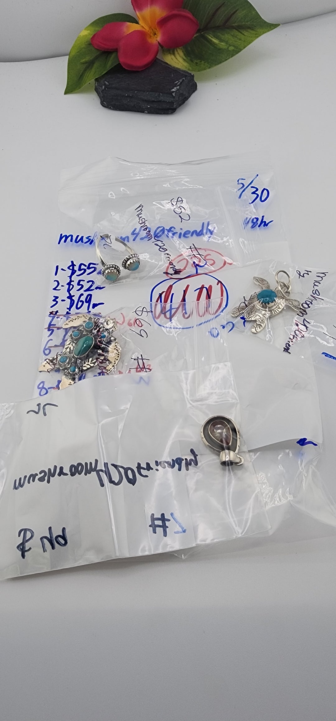RESERVED FOR: mushroom420friendly - 5/30/2025 tiktok Live Show - 4 Sterling Silver Items