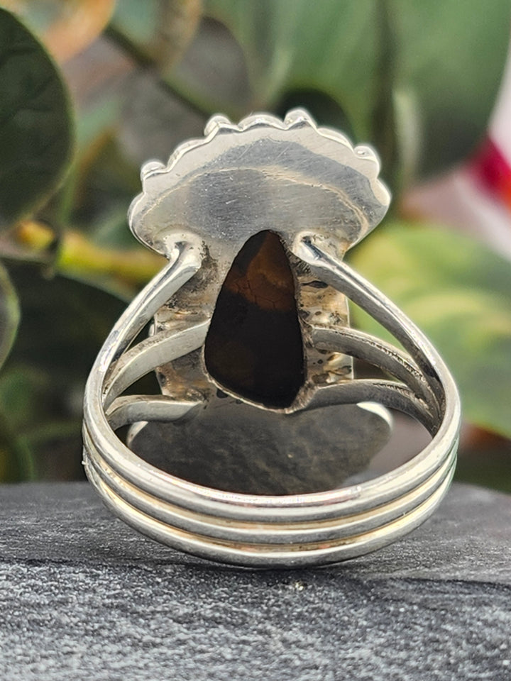 Australian Opal Doublet and 925 Sterling Silver Ring - Size 9