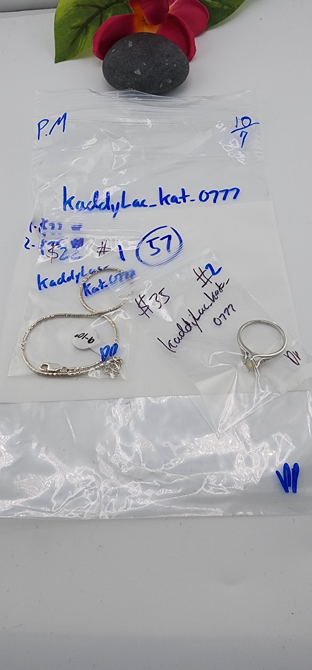 PM SHOW 48HR - RESERVED FOR: kaddyLac_Kat_0777 - 10/7/2025 FL tiktok Live Show - 2 Sterling Silver Items