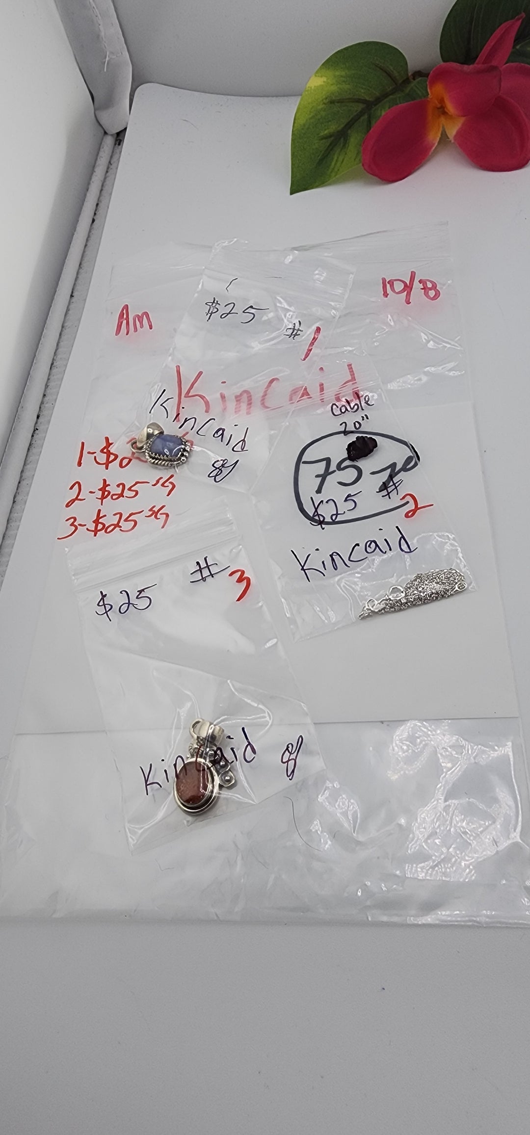 AM SHOW 48HR RESERVED FOR: Kincaid - 10/8/2025 FL tiktok Live Show - 3 Sterling Silver Items