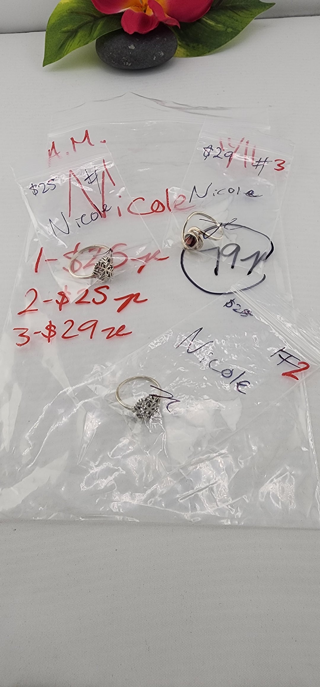 AM SHOW 48HR RESERVED FOR: Nicole - 11/11/2025 FL tiktok Live Show - 3 Sterling Silver Items