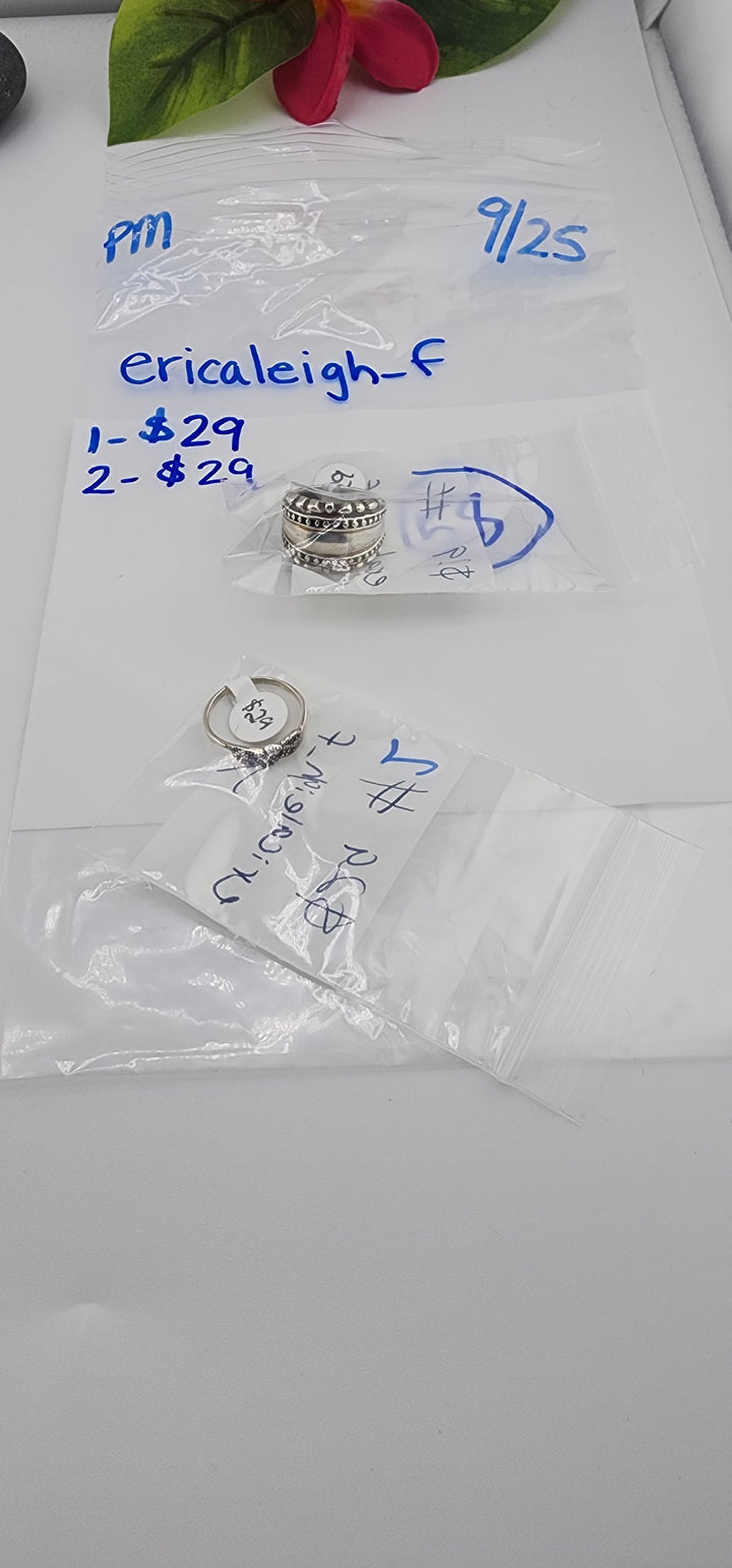 PM SHOW 48HR - RESERVED FOR: ericaleigh_f - 9/25/2025 FL tiktok Live Show - 2 Sterling Silver Items