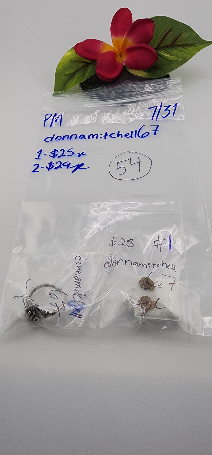 PM SHOW 48HR - RESERVED FOR: donnamitchell67  - 7/31/2025 FL tiktok Live Show - 2 Sterling Silver Items