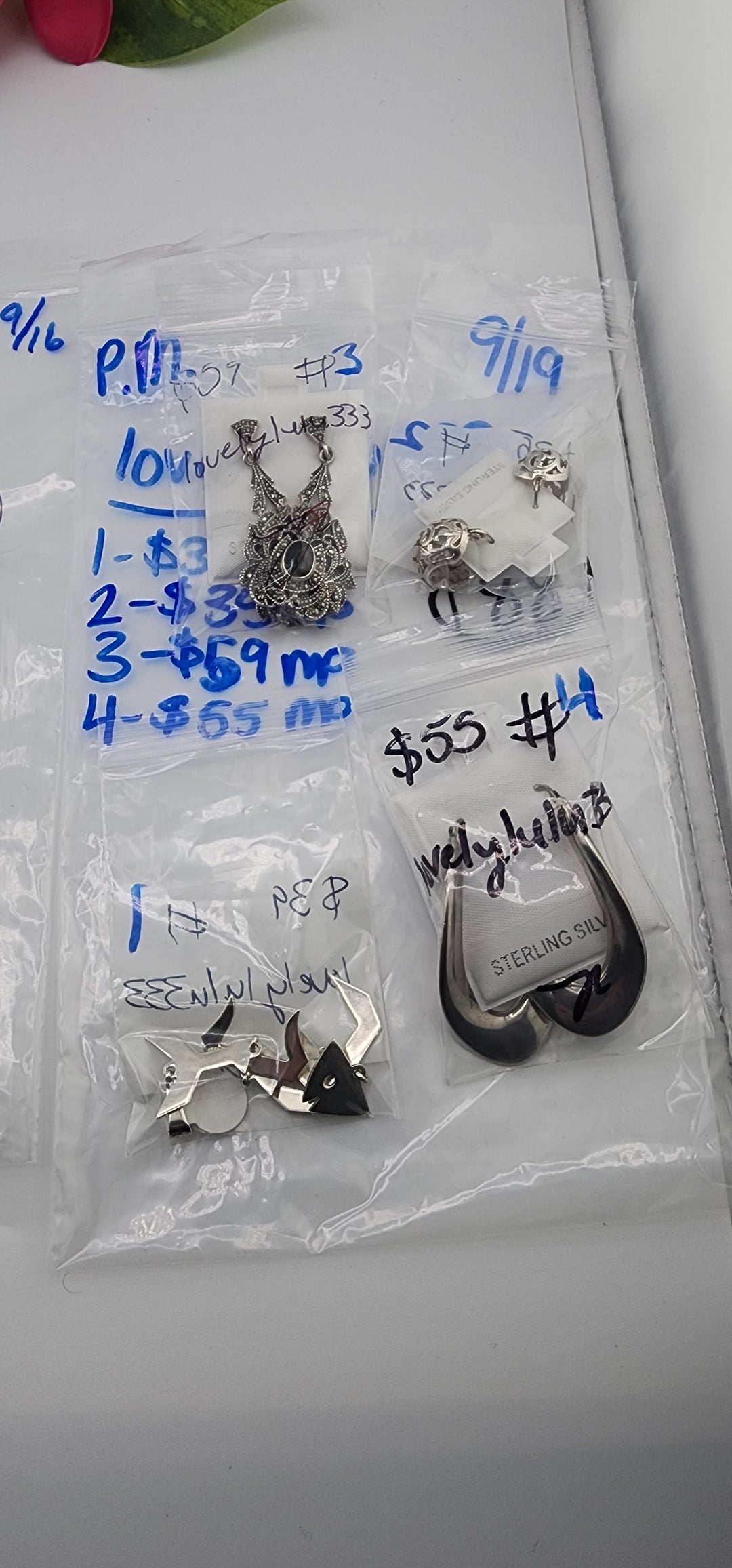 PM SHOW 48HR - RESERVED FOR: lovelylulu333  - 9/19/2025 FL tiktok Live Show - 4 Sterling Silver Items