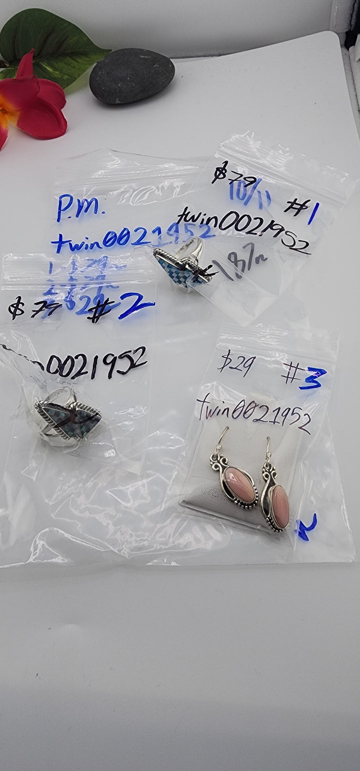 PM SHOW 48HR - RESERVED FOR: twin0021952 - 10/11/2025 FL tiktok Live Show - 3 Sterling Silver Items