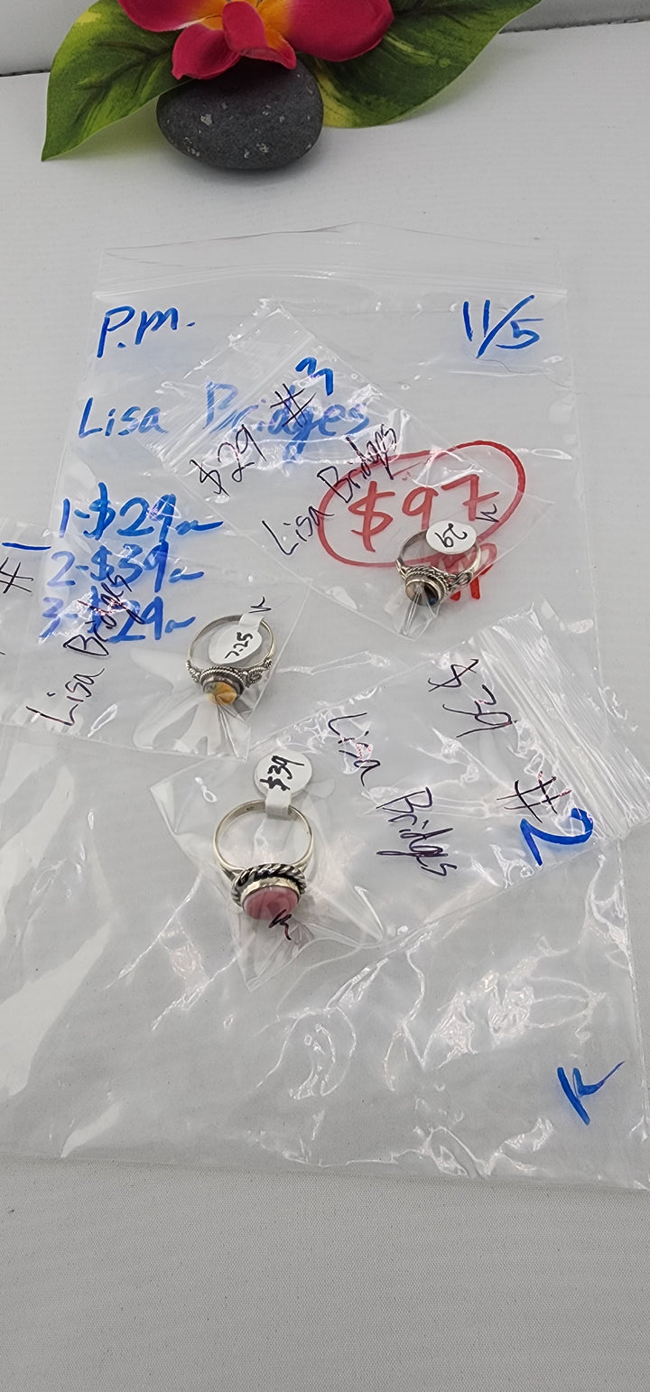 PM SHOW 48HR - RESERVED FOR: Lisa Bridges - 11/5/2025 tiktok Live Show - 3 Sterling Silver Items