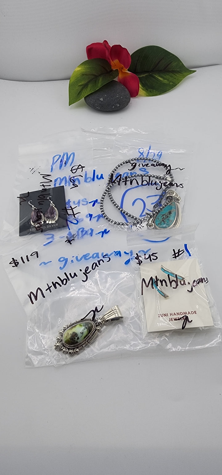 PM SHOW 48HR - RESERVED FOR: Mtnblujeans - 8/29/2025 FL tiktok Live Show - 4 Sterling Silver Items