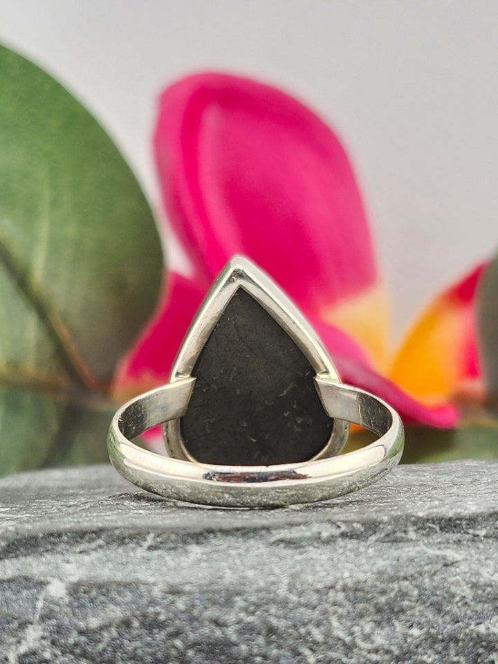 Titanium Druzy 925 Sterling Silver Ring Size 10