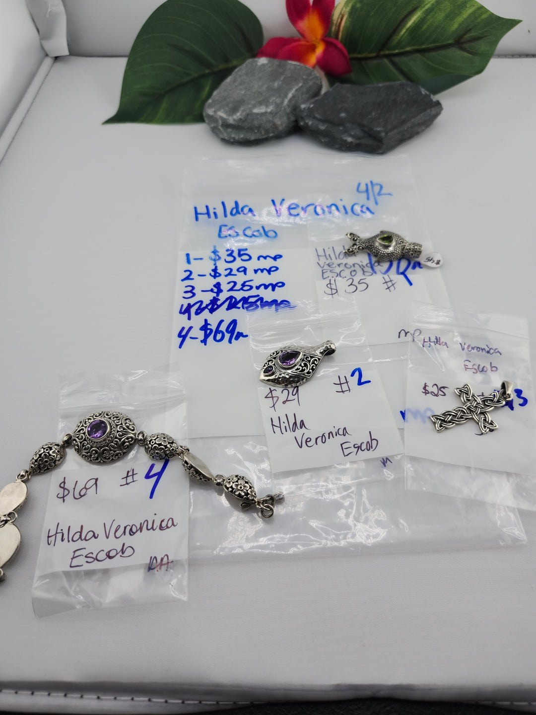 RESERVED FOR: Hilda Veronica Escob- 4/2/2025 Tiktok Live Show - 4 Sterling Silver Items
