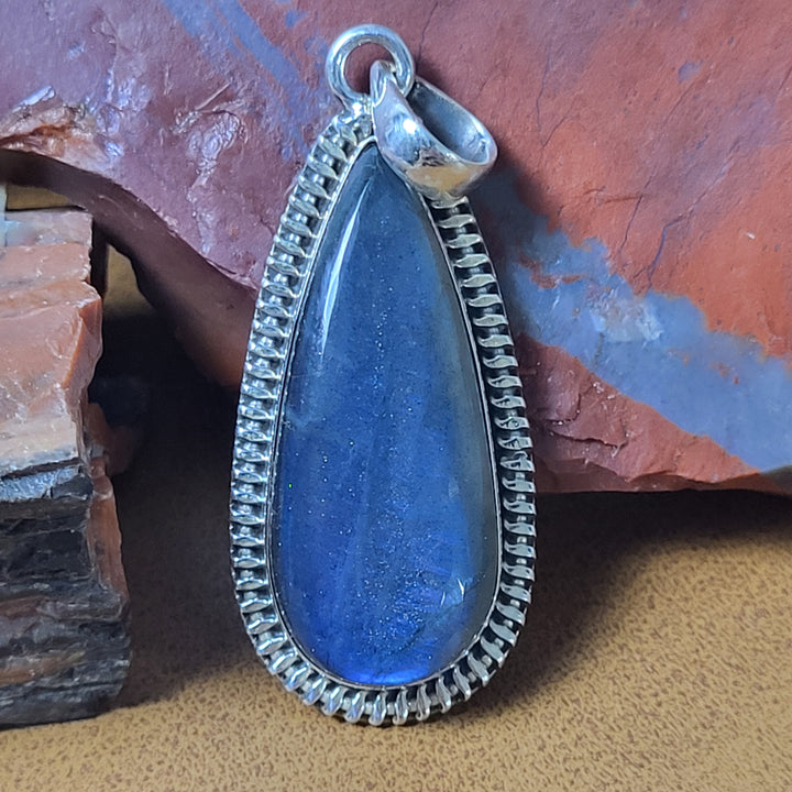 Natural Labradorite 925 Sterling Silver Pendant