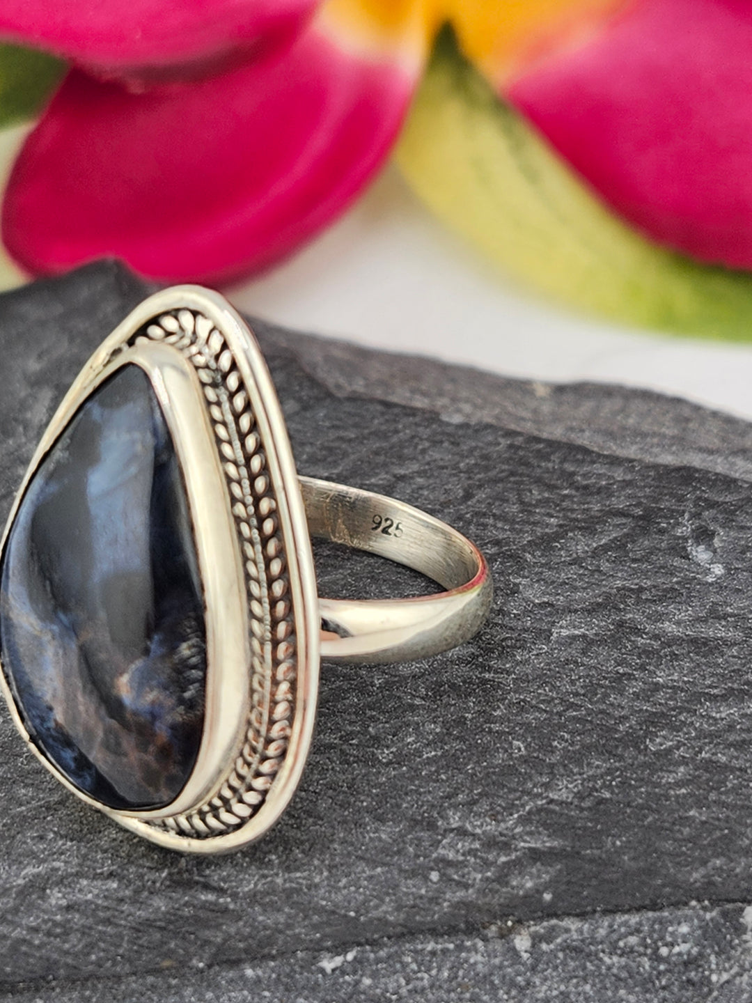 Petersite Ring in sterling silver 925 size 6