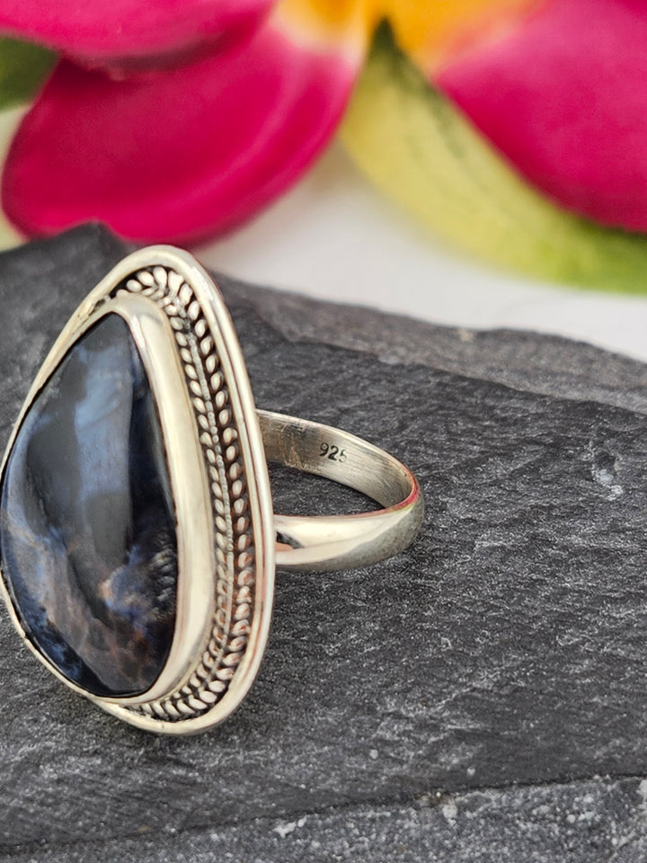 Petersite Ring in sterling silver 925 size 6