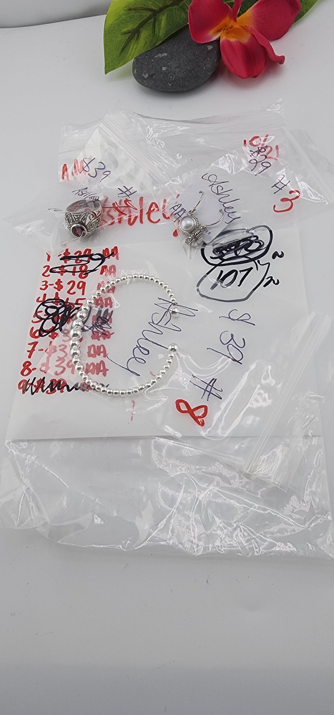 AM SHOW 48HR RESERVED FOR: Ashley  - 10/21/2025 FL tiktok Live Show -  3 Sterling Silver Items