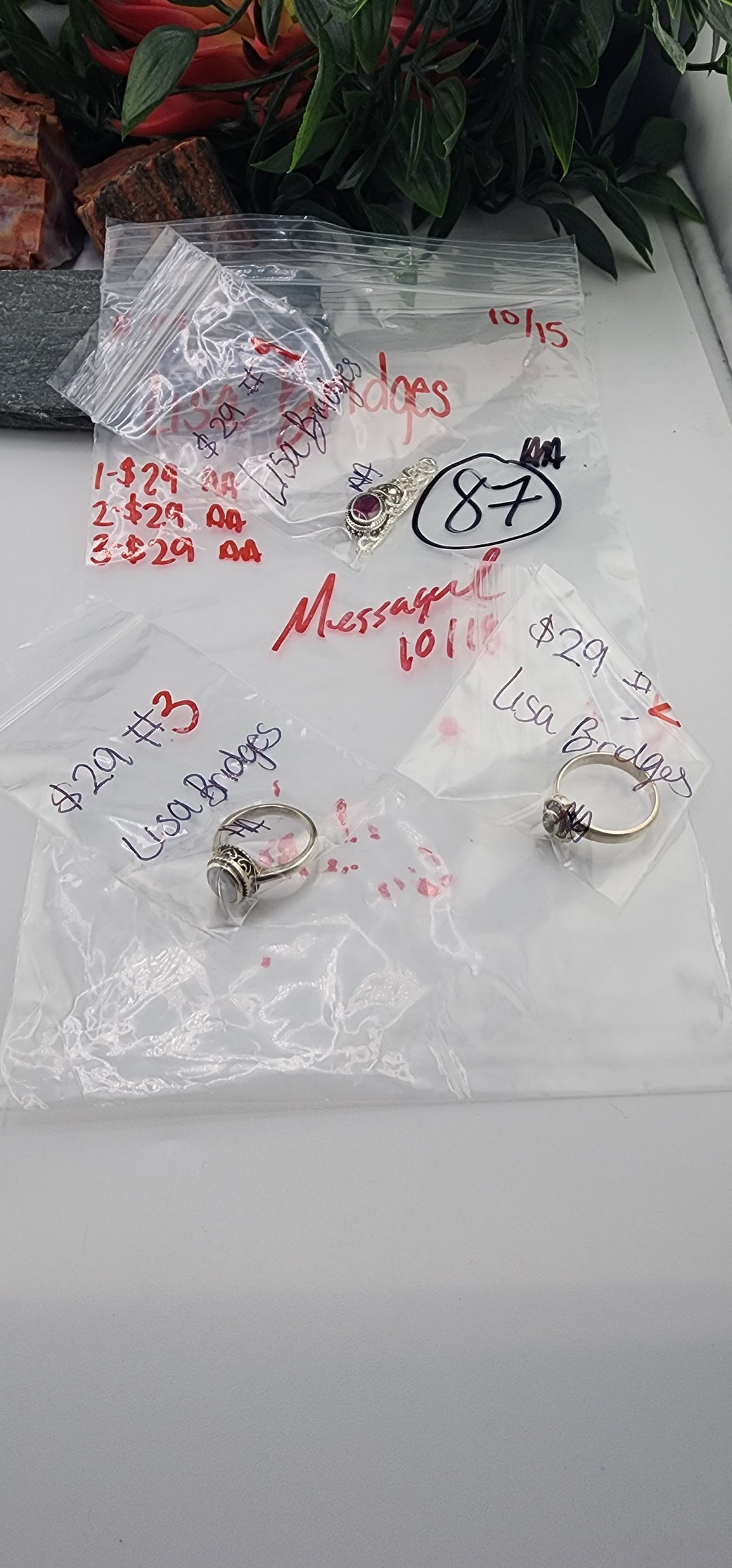AM SHOW 48HR RESERVED FOR: Lisa Bridges  - 10/15/2025 FL tiktok Live Show - 3 Sterling Silver Items
