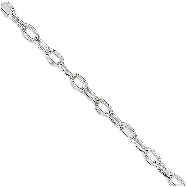 Flat Oval Cable Sterling Silver 925 Italian Chain 18" 0.8mm
