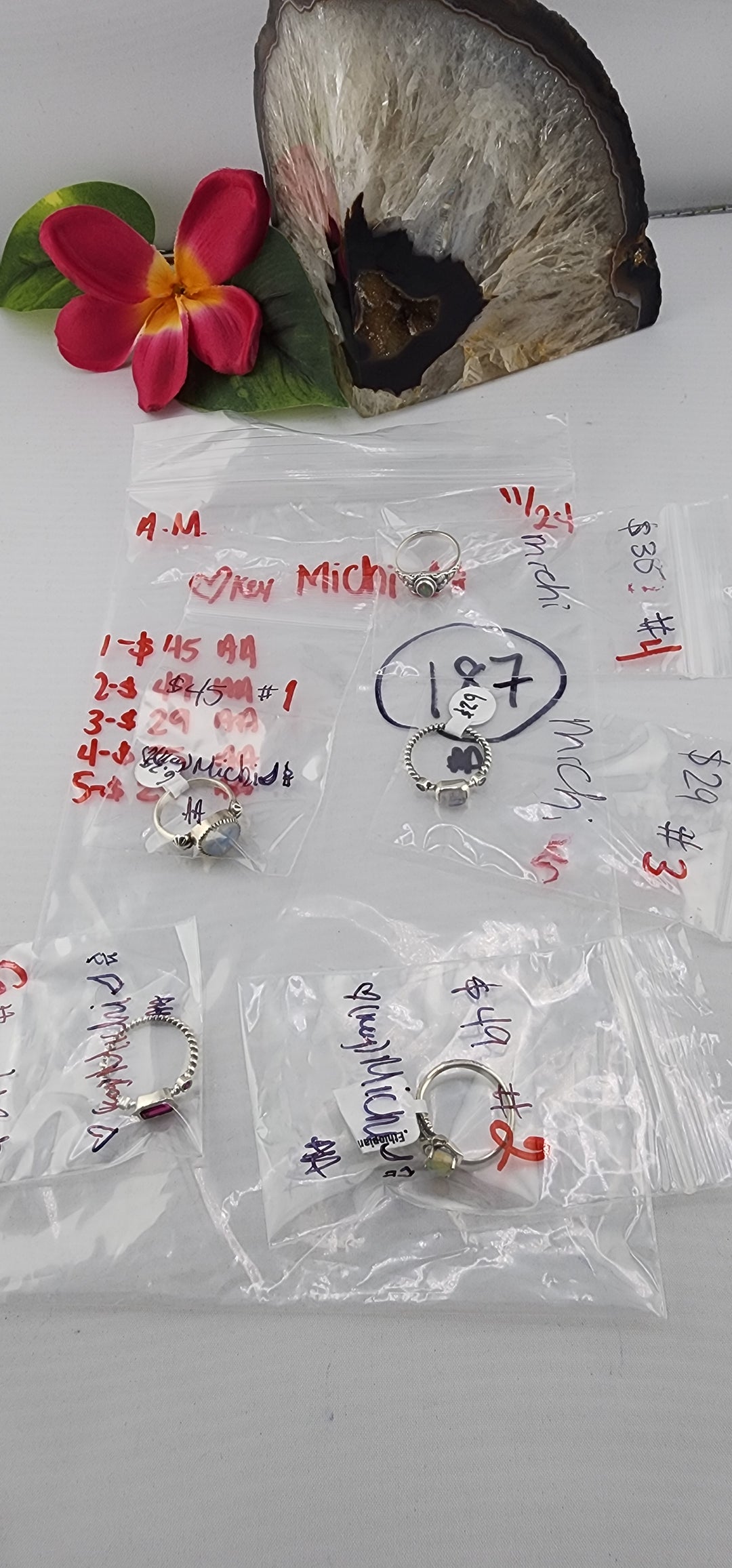 AM SHOW 48HR RESERVED FOR: 🖤🗝️Michi🌙🕯️  - 11/24/2025 FL tiktok Live Show - 5 Sterling Silver Items