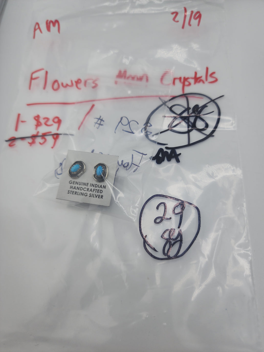 Flower and Moon Crystals- 2/19/26 - 1 925 Sterling Silver Items