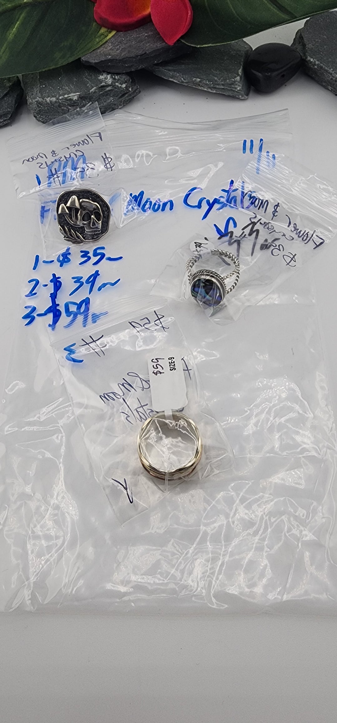 PM SHOW 48HR - RESERVED FOR: Flower & Moon Crystals - 11/11/2025 tiktok Live Show - 3 Sterling Silver Items