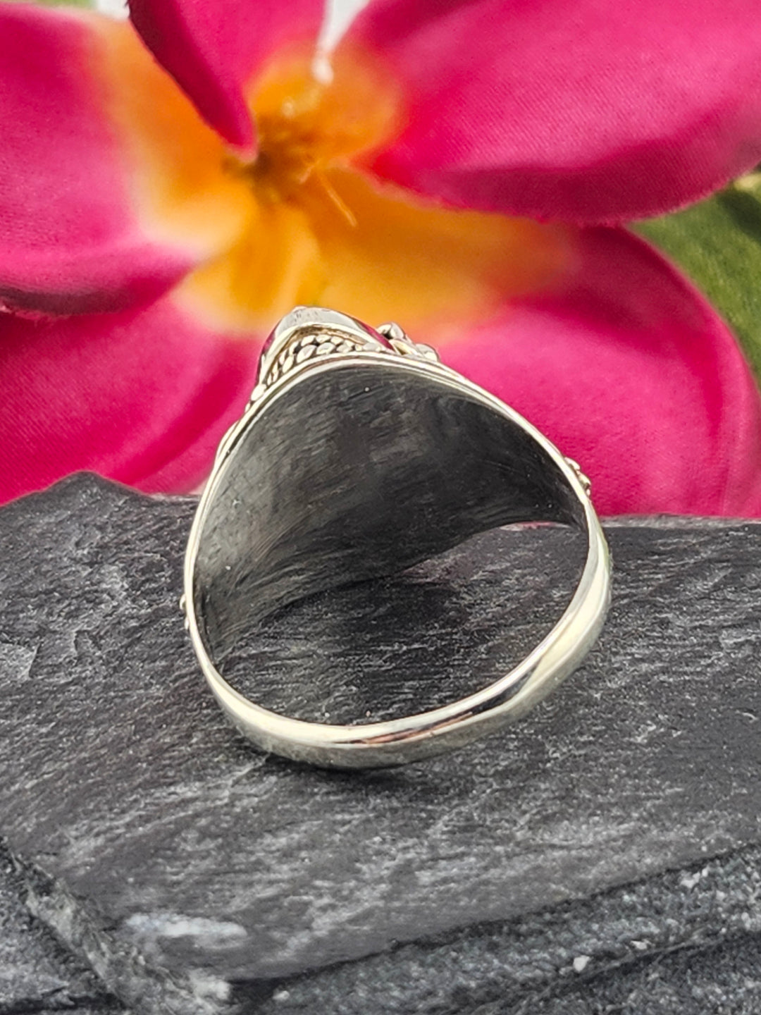 Citrine and 925 Sterling Silver Locket Ring - Size 10