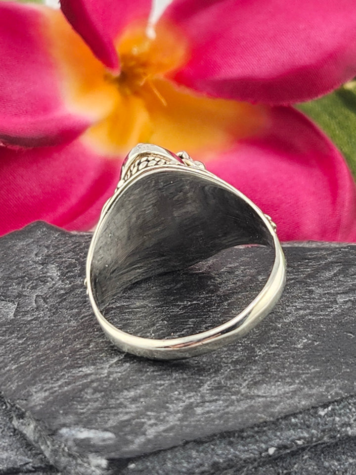 Citrine and 925 Sterling Silver Locket Ring - Size 10