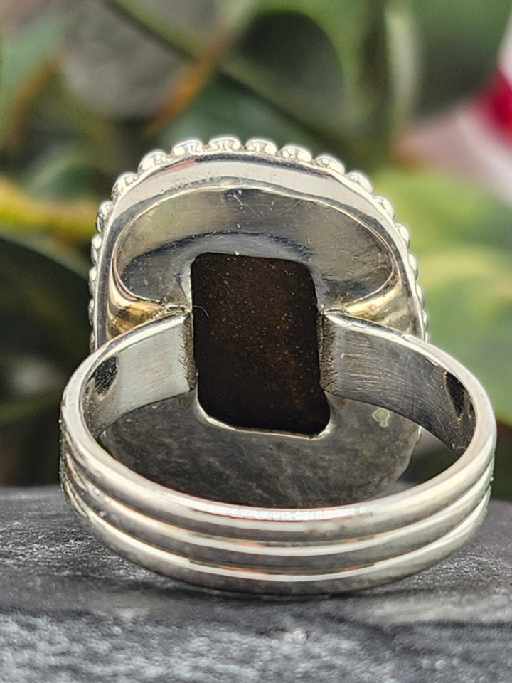 Australian Opal Doublet and 925 Sterling Silver Ring - Size 7.25