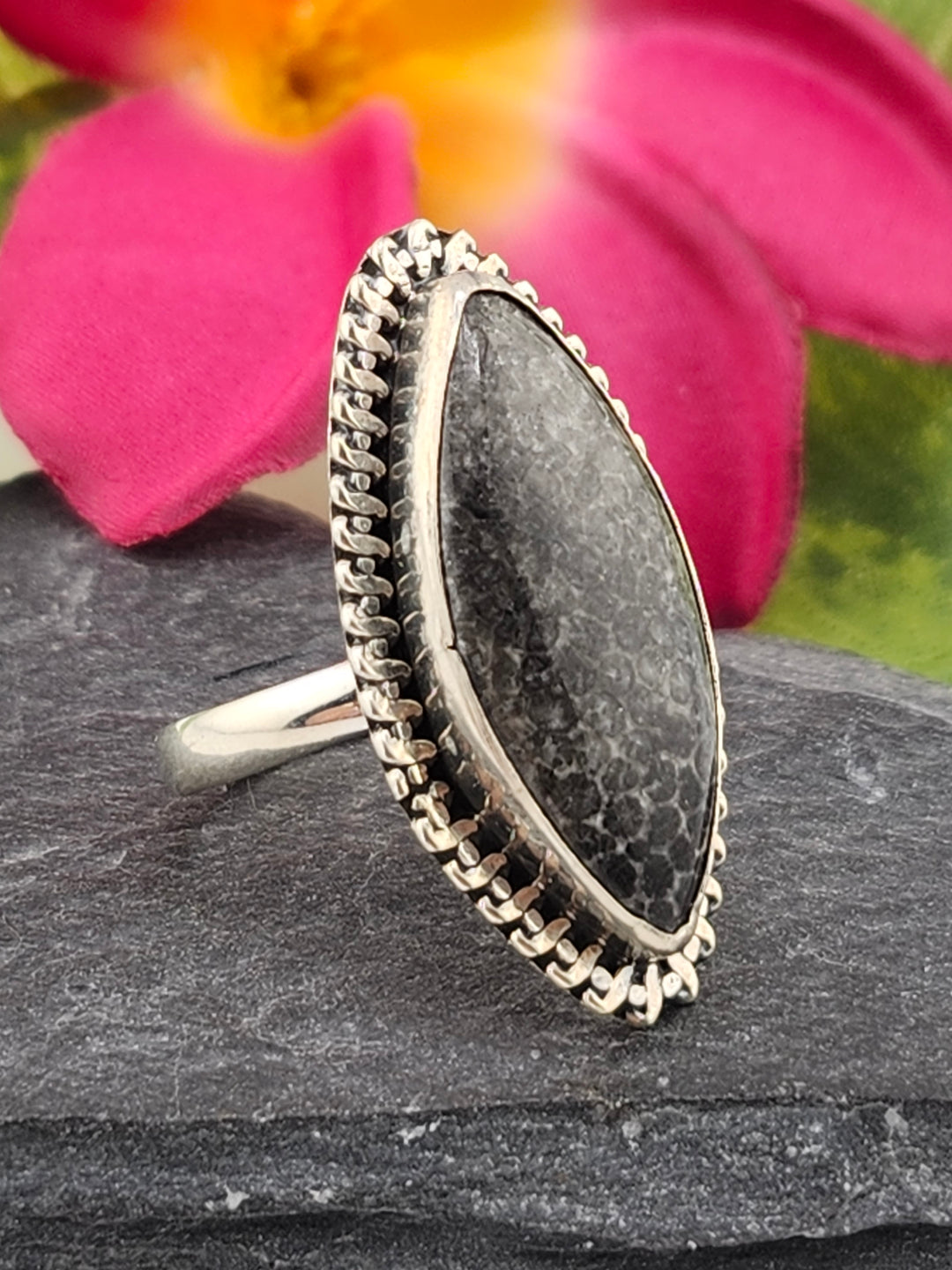 Stingray Coral Ring Size 8