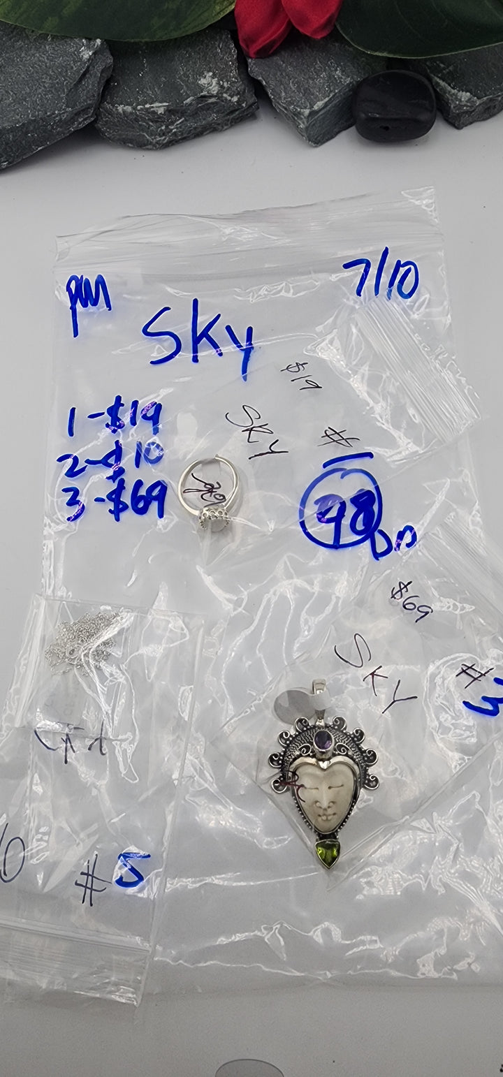 PM SHOW 48HR - RESERVED FOR: Sky  - 7/10/2025 FL tiktok Live Show - 3 Sterling Silver Items