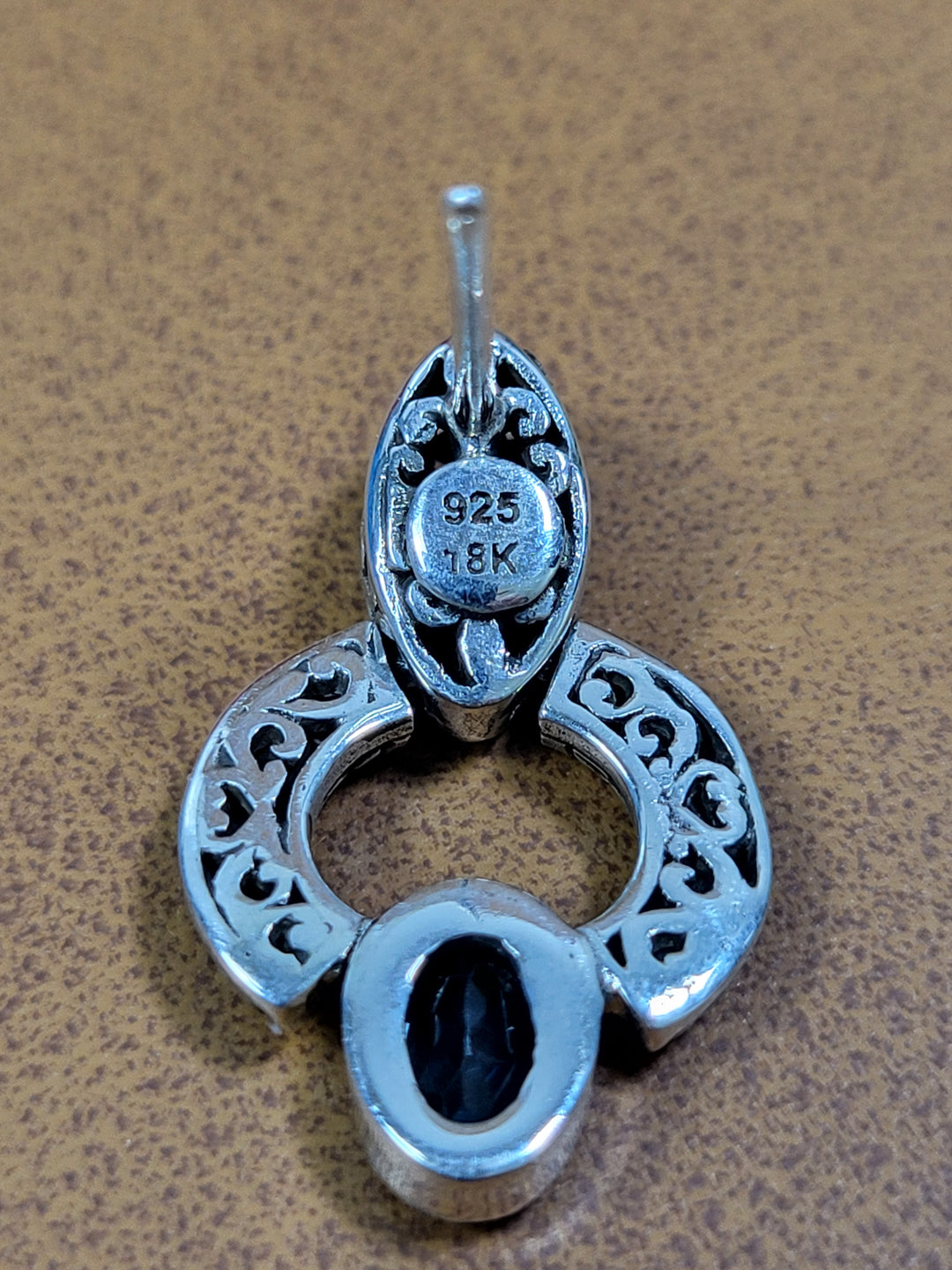 London Blue Topaz w/18K accents Post Back Earrings 925 Sterling Silver