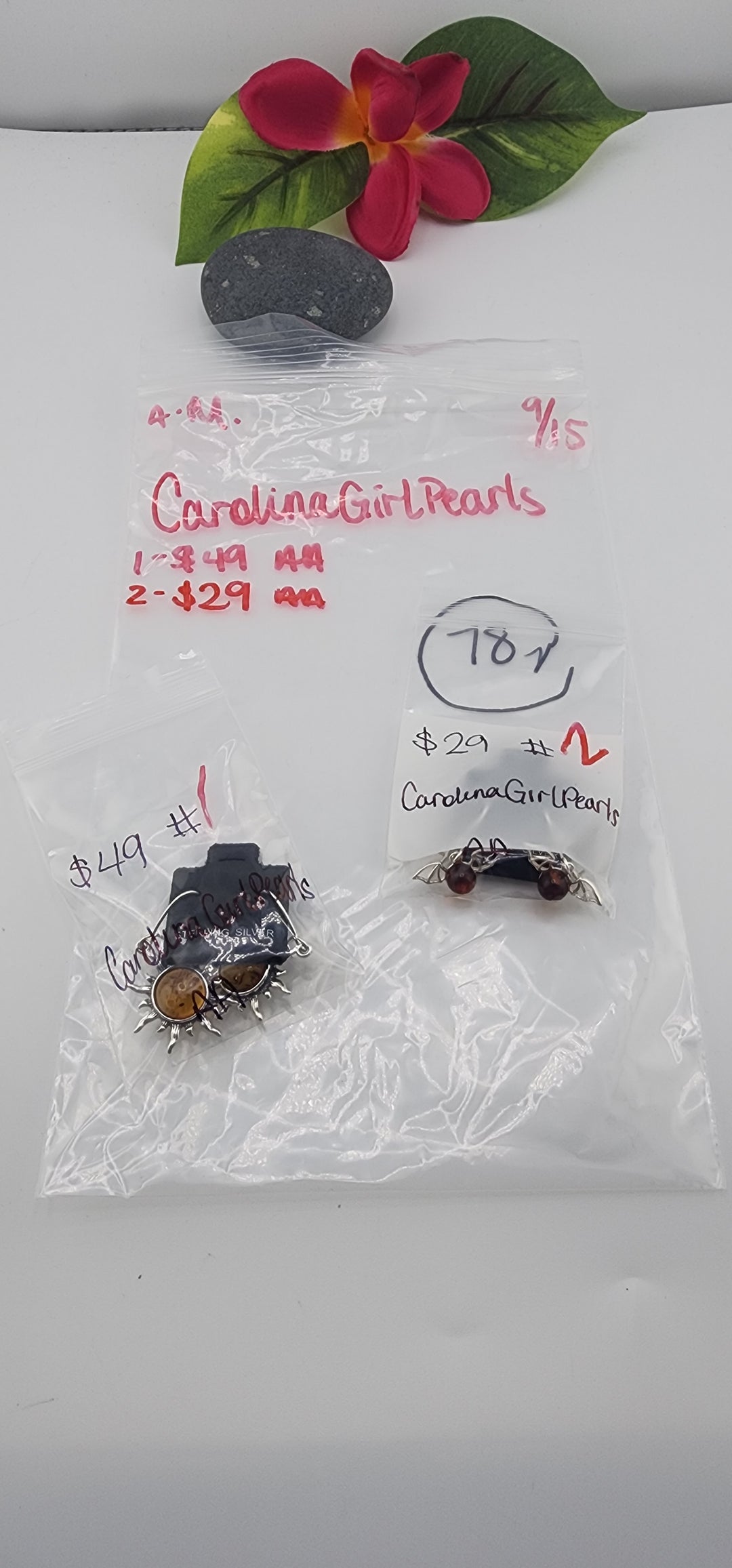 AM SHOW 48HR - RESERVED FOR: CarolinaGirlPearls - 9/15/2025 FL tiktok Live Show - 2 Sterling Silver Items