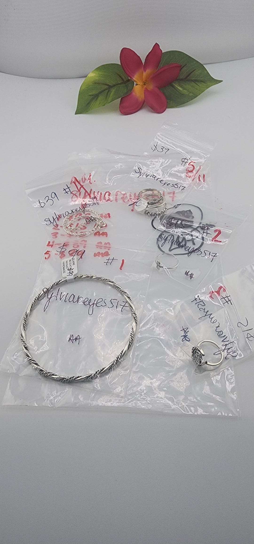 AM SHOW 48HR - RESERVED FOR: sylviareyes517 - 8/11/2025 FL tiktok Live Show - 5 Sterling Silver Items