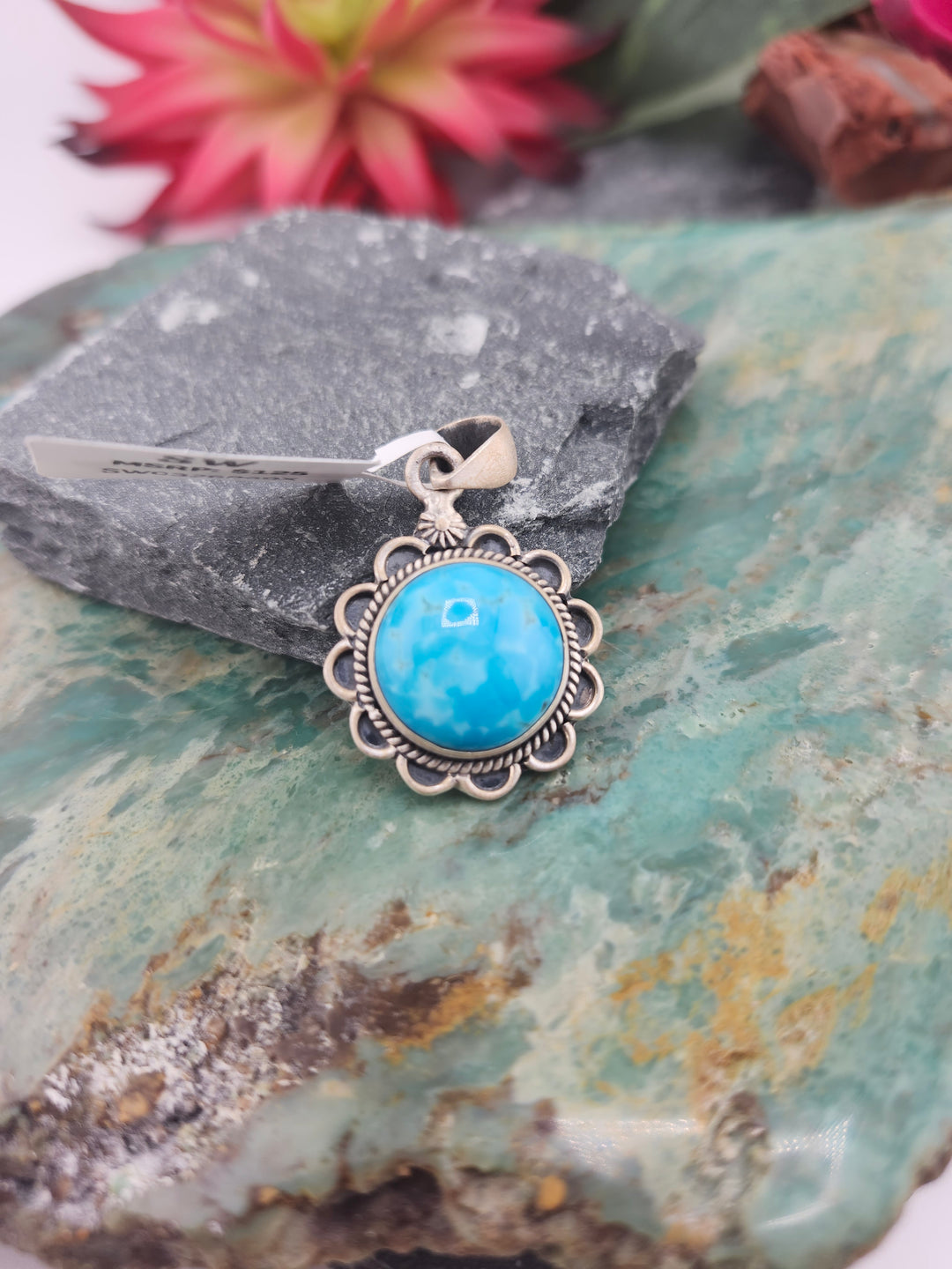 Southwest 925 Sterling Silver White Water Pendant