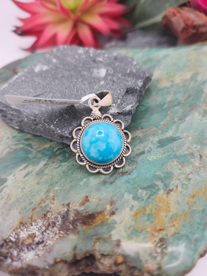 Southwest 925 Sterling Silver White Water Pendant