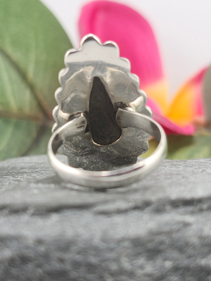 Titanium Druzy 925 Sterling Silver Ring Size 5