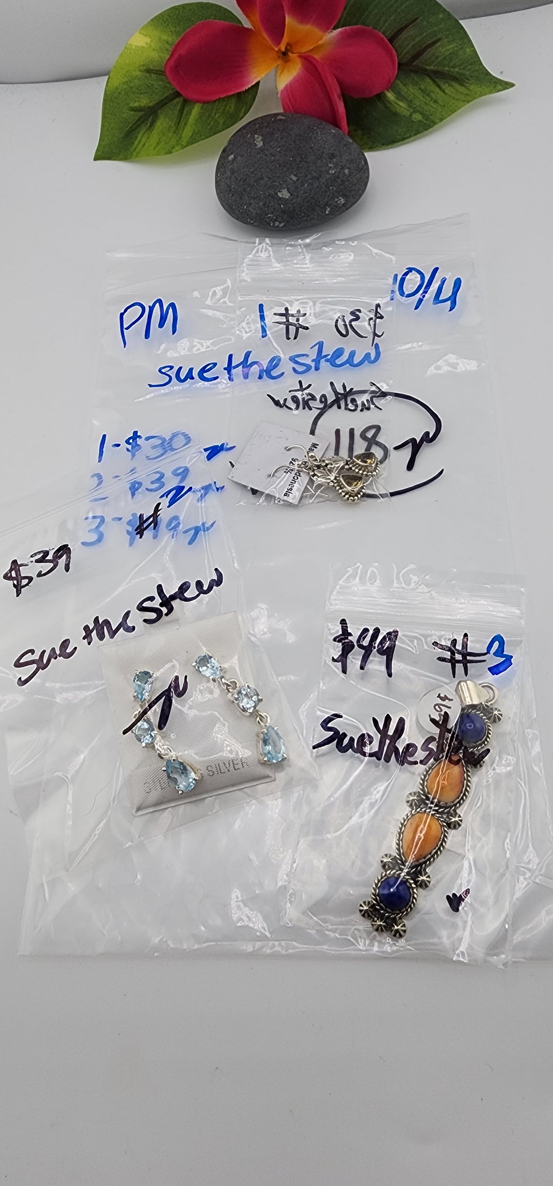 PM SHOW 48HR - RESERVED FOR: suethestew - 10/4/2025 FL tiktok Live Show - 3 Sterling Silver Items