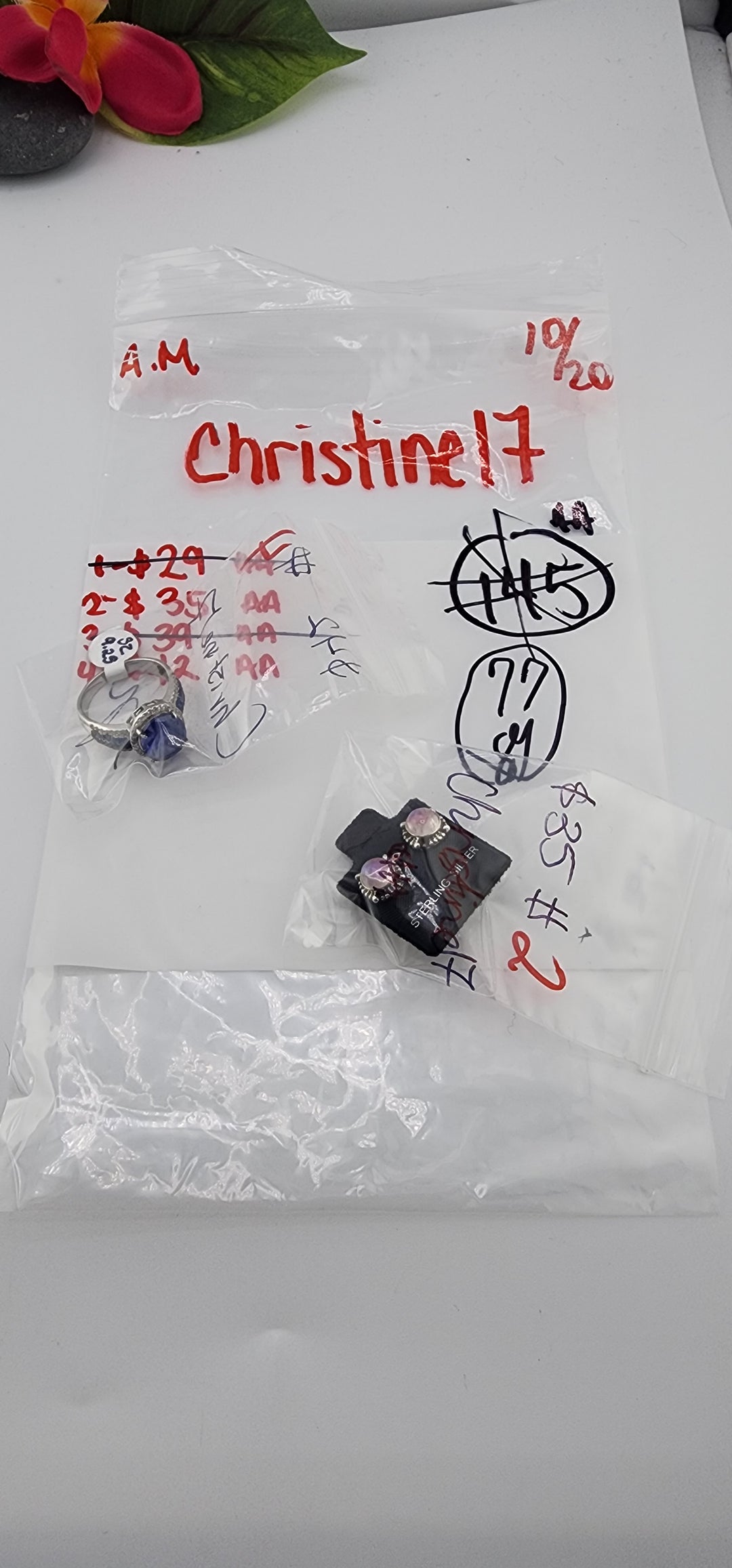 AM SHOW 48HR RESERVED FOR:  Christine17 - 10/20/2025 FL tiktok Live Show - 2  Sterling Silver Items