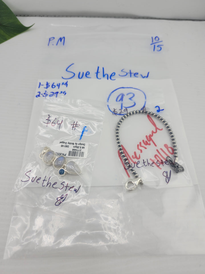 PM SHOW 48HR - RESERVED FOR: Suethestew - 10/15/2025 FL tiktok Live Show - 2 Sterling Silver Items