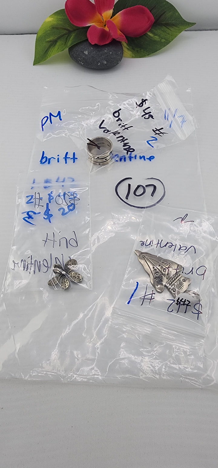 PM SHOW 48HR - RESERVED FOR: britt valentine - 11/7/2025 tiktok Live Show - 3 Sterling Silver Items