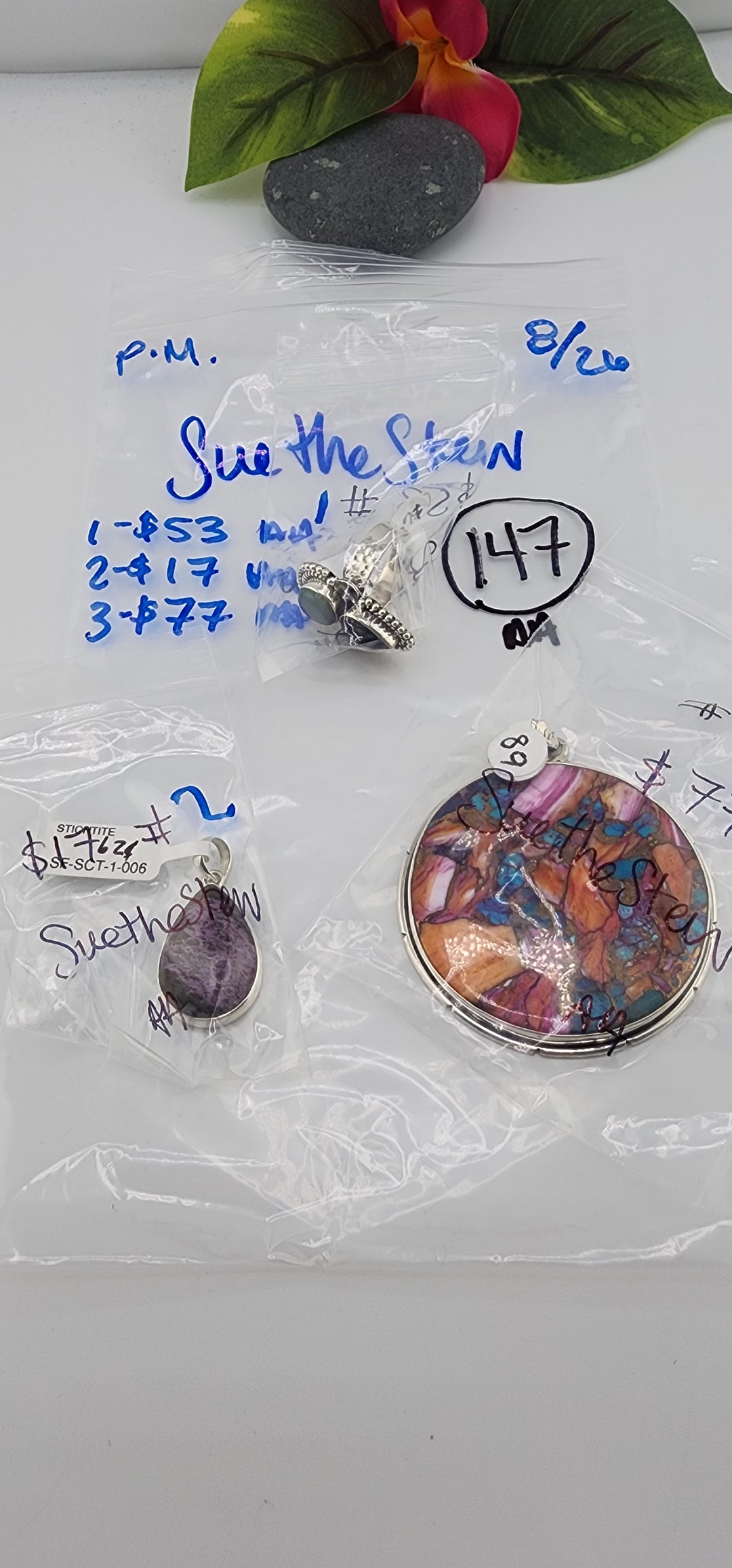 PM SHOW 48HR - RESERVED FOR:  - Suethestew- 8/26/2025 FL tiktok Live Show - 3 Sterling Silver Items