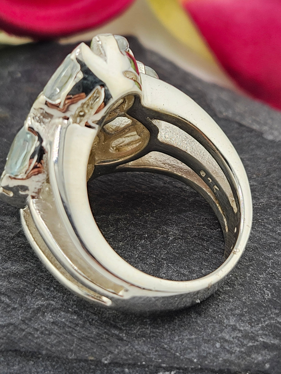 Cluster Topaz Ring Size 6