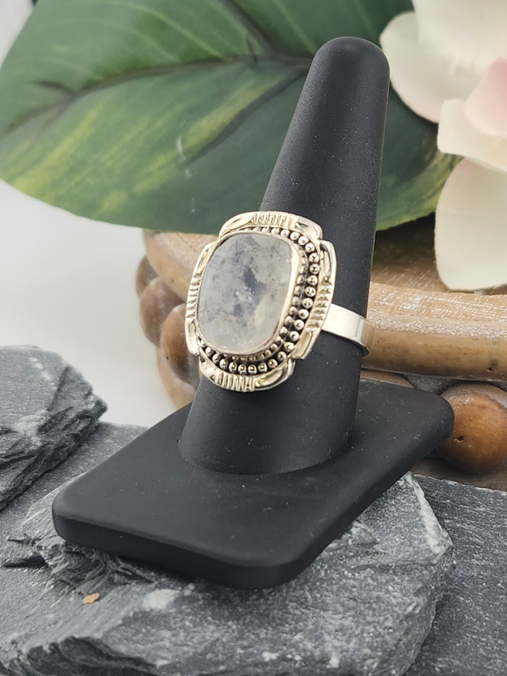 Faceted Moonstone Ring Size 10