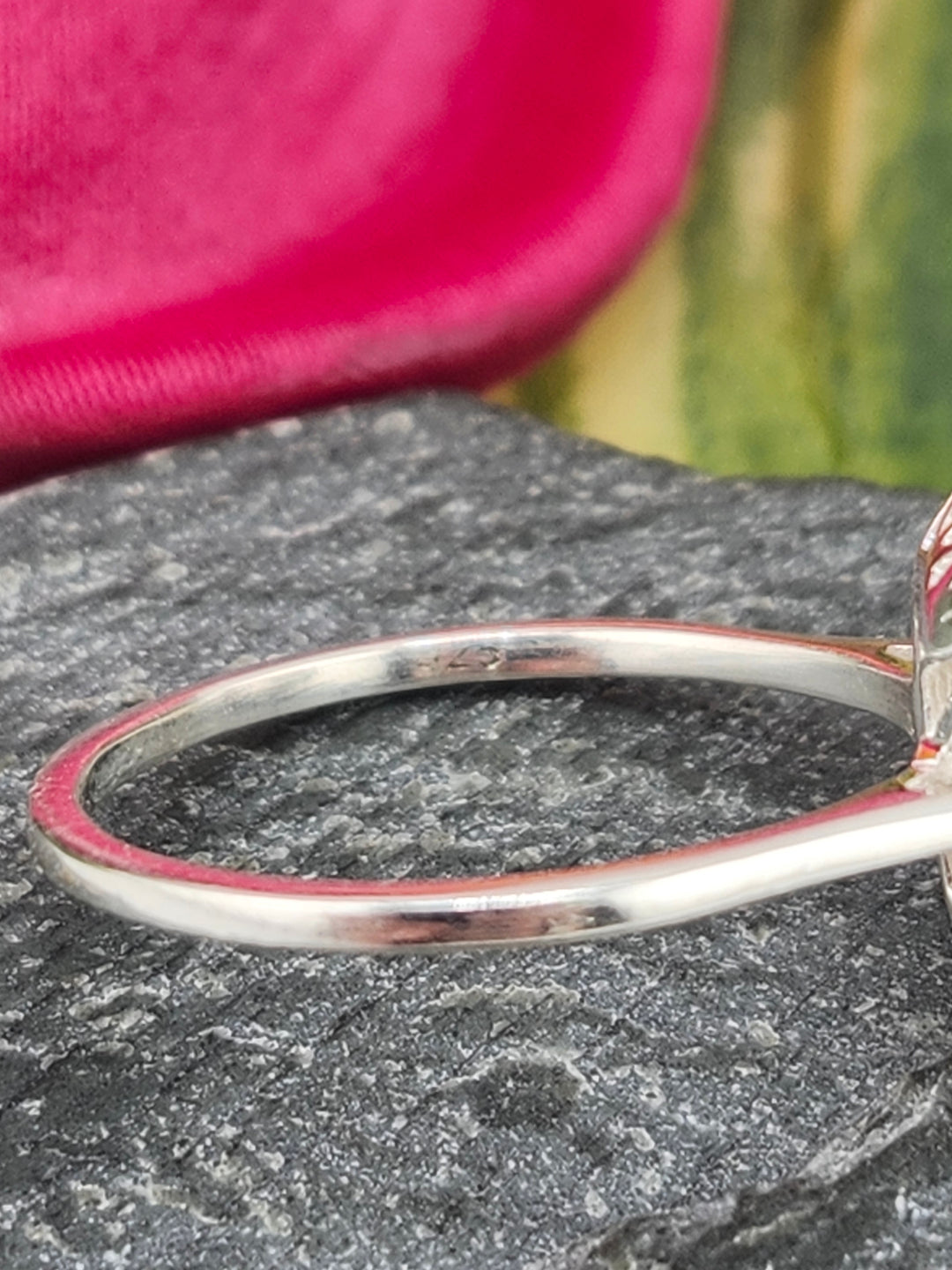 Morganite/Cubic Zirconia 925 Sterling Silver Ring - Size 7