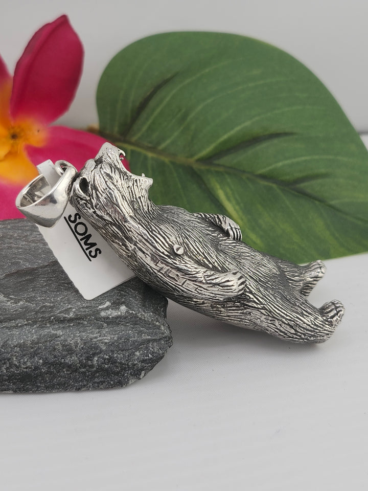 Designer SOMS 925 Sterling Silver Bear Pendant
