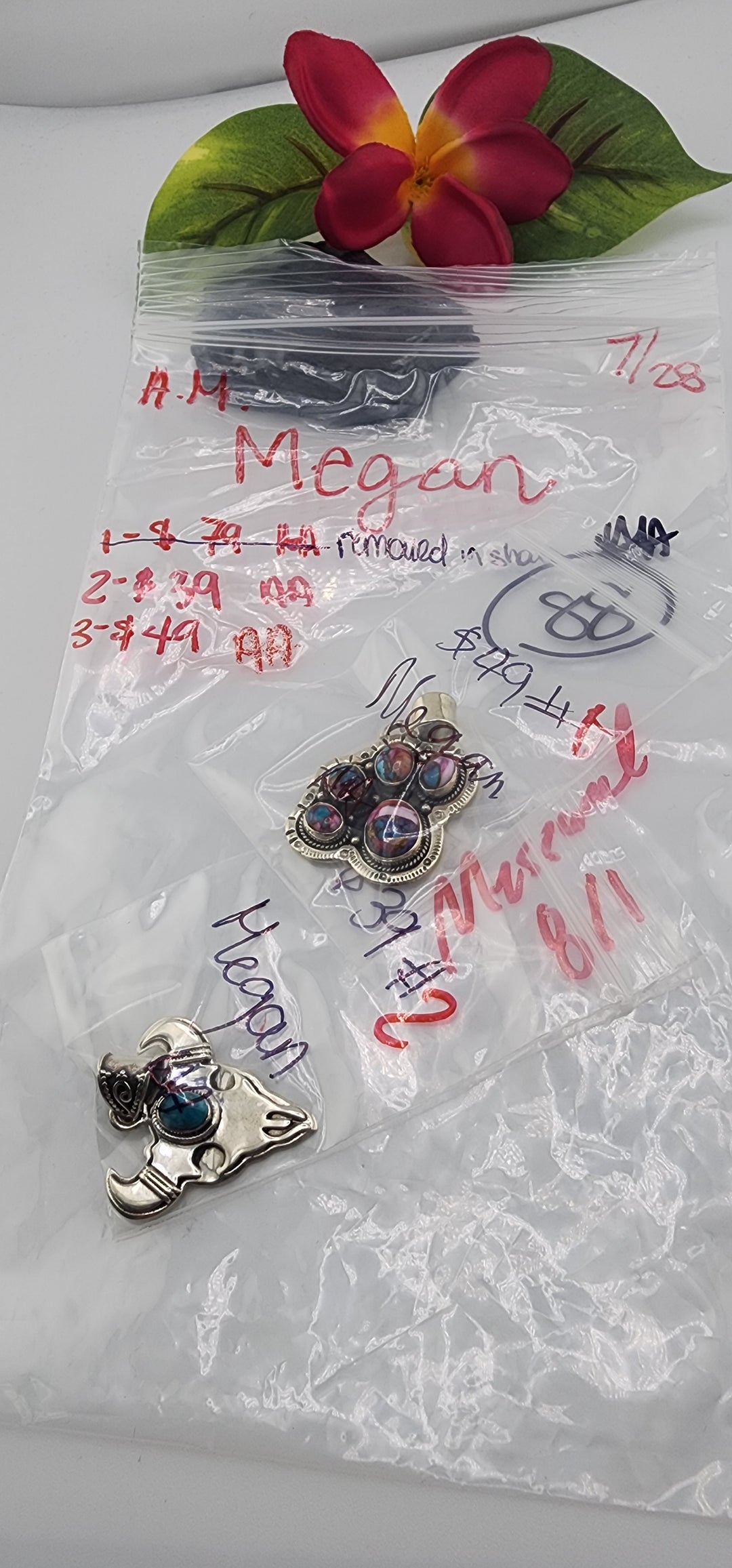 AM SHOW 48HR - RESERVED FOR: Megan - 7/28/2025 FL tiktok Live Show - 2 Sterling Silver Items