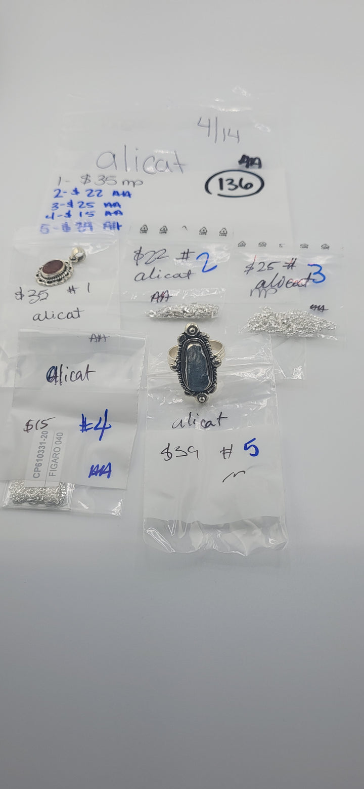RESERVED FOR: alicat - 4/14/2025 tiktok Live Show - 5 Sterling Silver Items