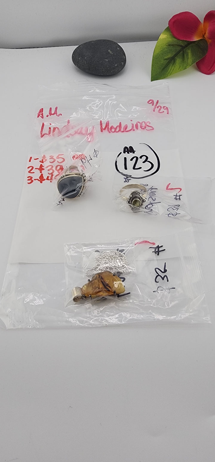 AM SHOW 48HR RESERVED FOR: Lindsay Medeiros- 9/29/2025 FL tiktok Live Show -  3 Sterling Silver Items