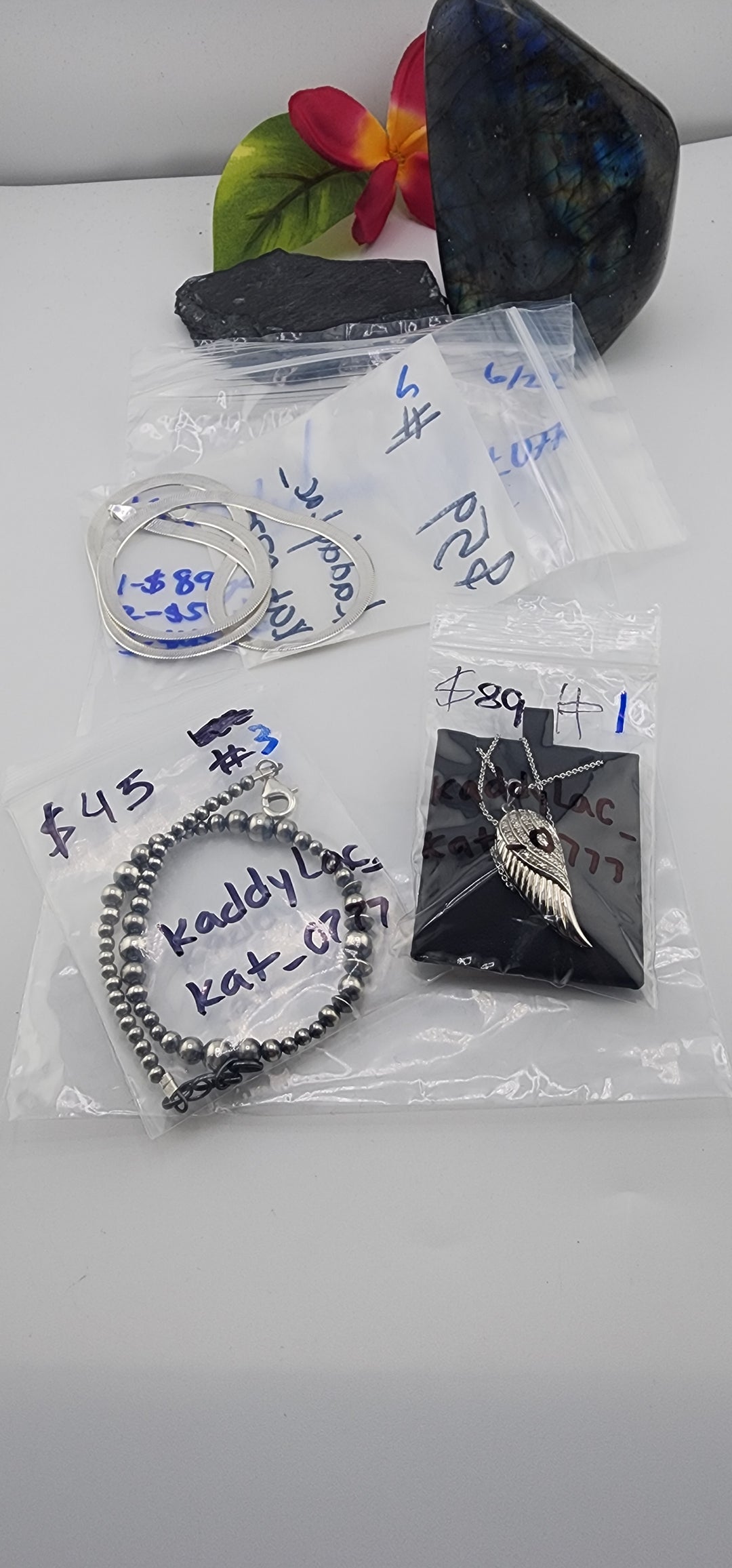 RESERVED FOR: kaddyLac_kat_0777 - 6/22/2025 tiktok Reservation Live Show -3 Sterling Silver Items