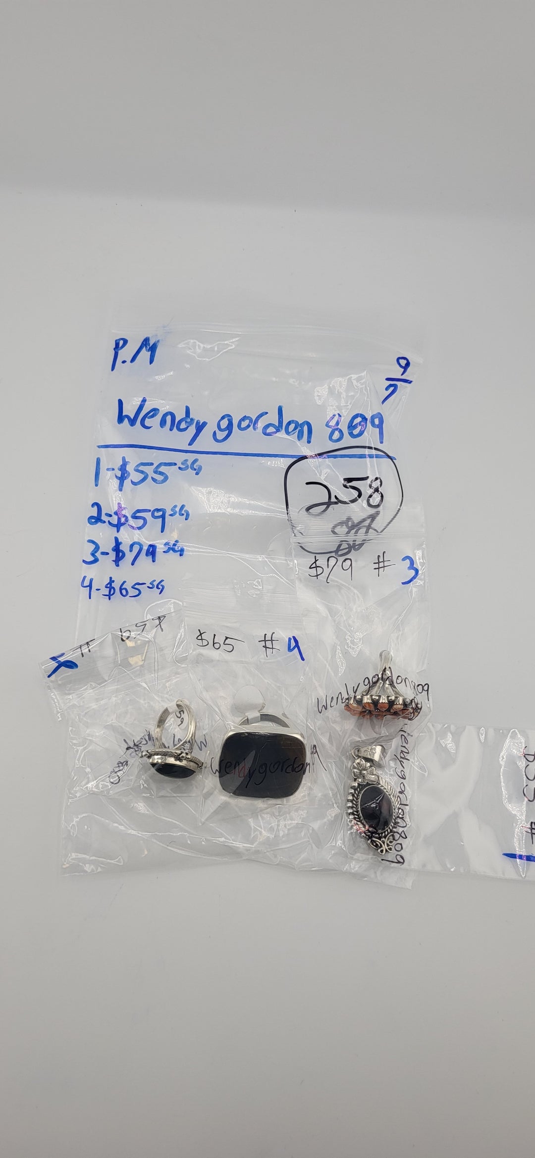 PM SHOW 48HR - RESERVED FOR: Wendygordon809 - 9/7/2025 FL tiktok Live Show - 4 Sterling Silver Items